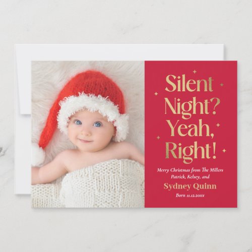 Silent Night New Baby Funny Christmas Card