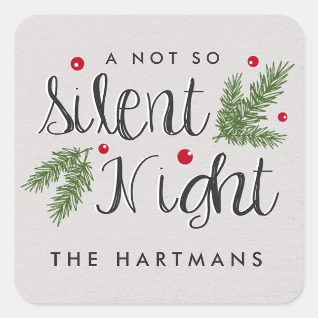 Silent Night | Personalized Holiday Stickers (Front)