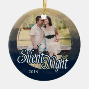 Silent Night, Photo, Holiday Ceramic Ornament