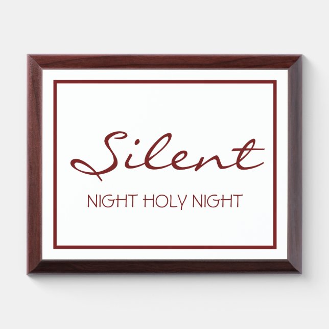 Silent night Plaque (Horizontal)