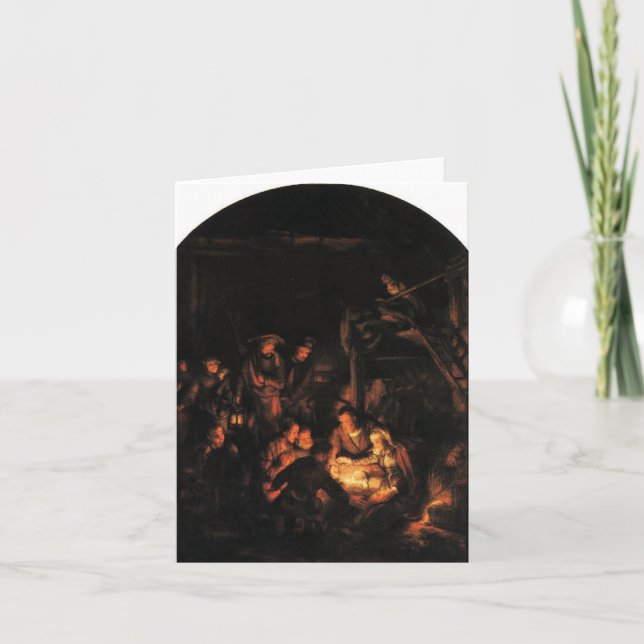 Silent Night - Rembrandt 1640. Holiday Card (Front)