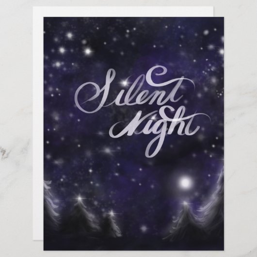Silent Night - romantic Holiday snow scene (Front/Back)