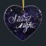 Silent Night - romantic Holiday snow scene Ceramic Ornament<br><div class="desc">Silent Night - romantic Holiday snow scene during the earlier morning while the moon is glistening over a blanket of fresh new snow.</div>