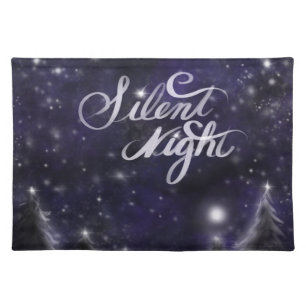Silent Night - romantic Holiday snow scene Placemat