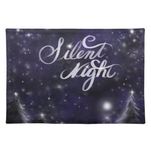 Silent Night _ romantic Holiday snow scene Placemat