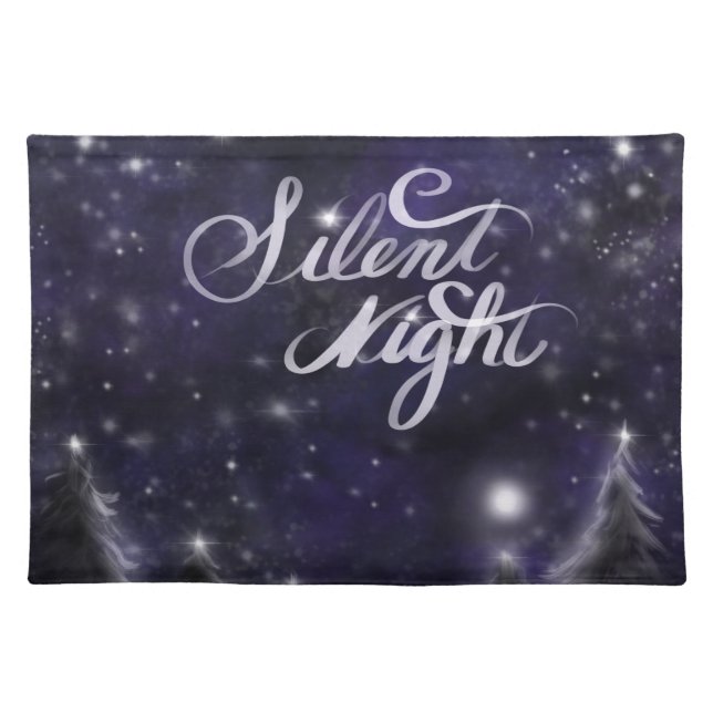 Silent Night - romantic Holiday snow scene Placemat (Front)
