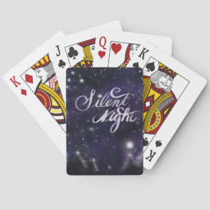 Silent Night - romantic Holiday snow scene Poker Cards