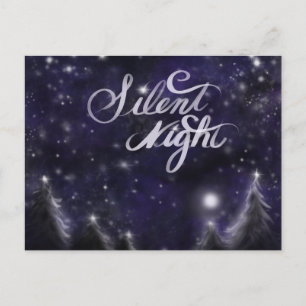 Silent Night - romantic Holiday snow scene Postcard
