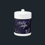 Silent Night - romantic Holiday snow scene Teapot<br><div class="desc">Silent Night - romantic Holiday snow scene during the earlier morning while the moon is glistening over a blanket of fresh new snow.</div>