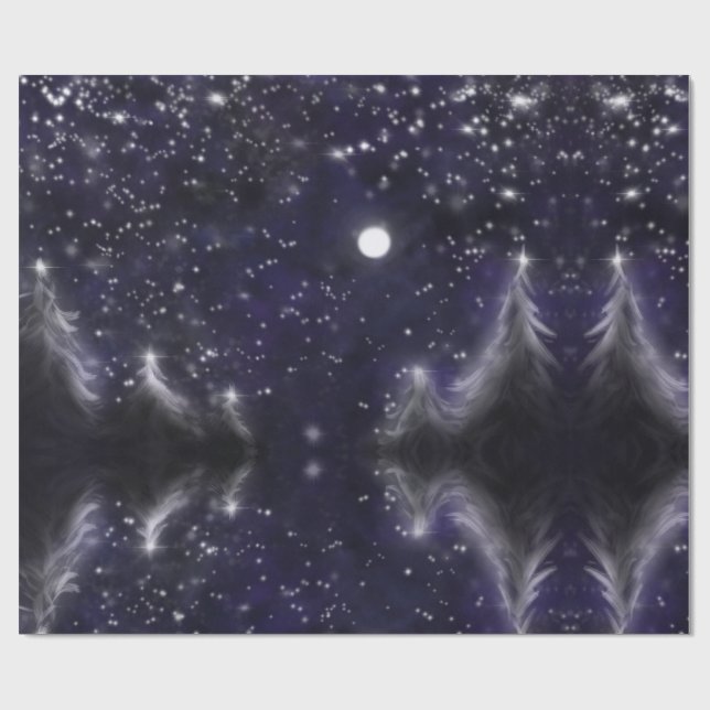Silent Night - romantic Holiday snow scene Wrapping Paper (Flat)