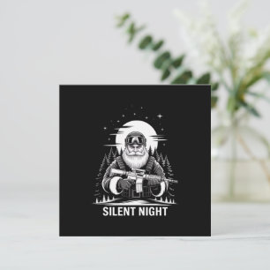 Silent Night Santa Christmas Military Veteran Holiday Card