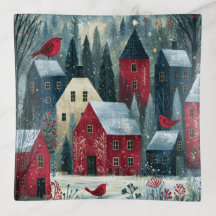 Silent Night Starlit Winter Village