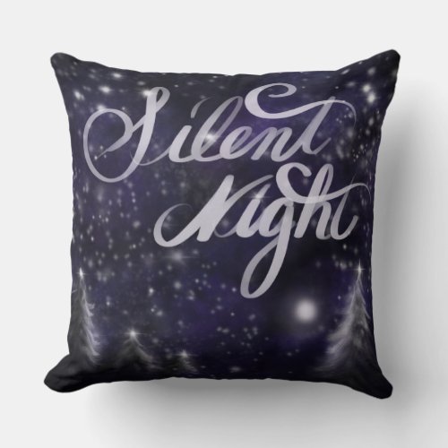Silent night _ starry night throw pillow