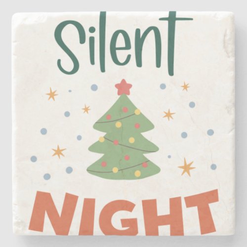 Silent Night Tree Stone Coaster