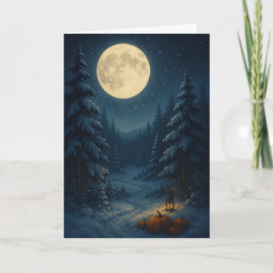 Silent Night Under the Moon – Cozy Christmas Card