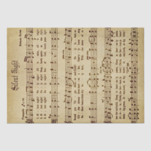 Silent Night Vintage Christmas Music Tissue Paper