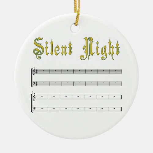 Silent night white ornament