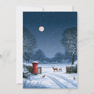 Silent Night Winter Landscape Christmas Card