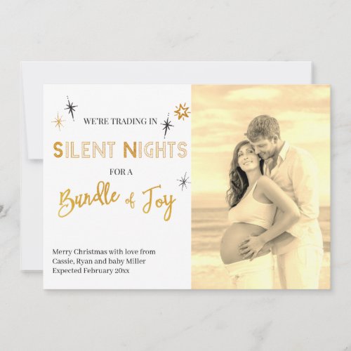 Silent Nights Bundle of Joy Photo Pregnancy Announcement