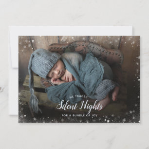 Silent Nights For Bundle Joy Xmas 4 Photos Holiday Announcement