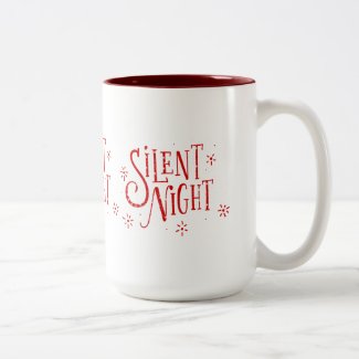 Silent Nights Modern Christmas Typography Two-Tone Coffee Mug