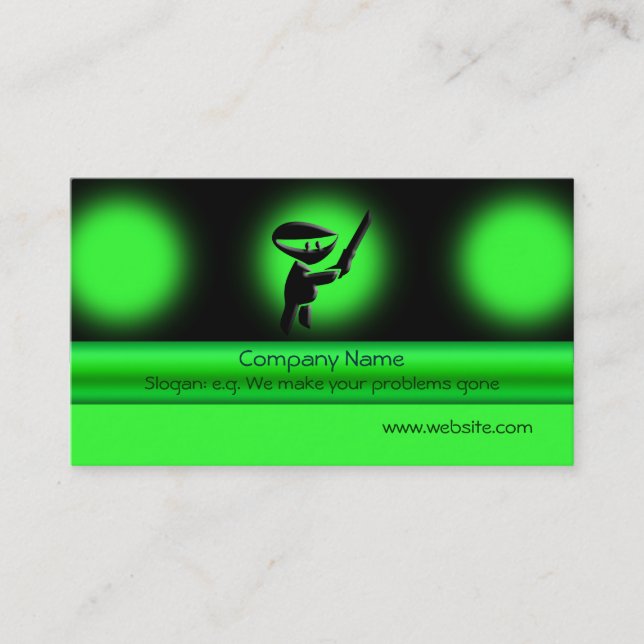 Silent ninja assassin, armed and dangerous business card (Front)