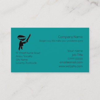 Silent ninja assassin armed and dangerous template business card