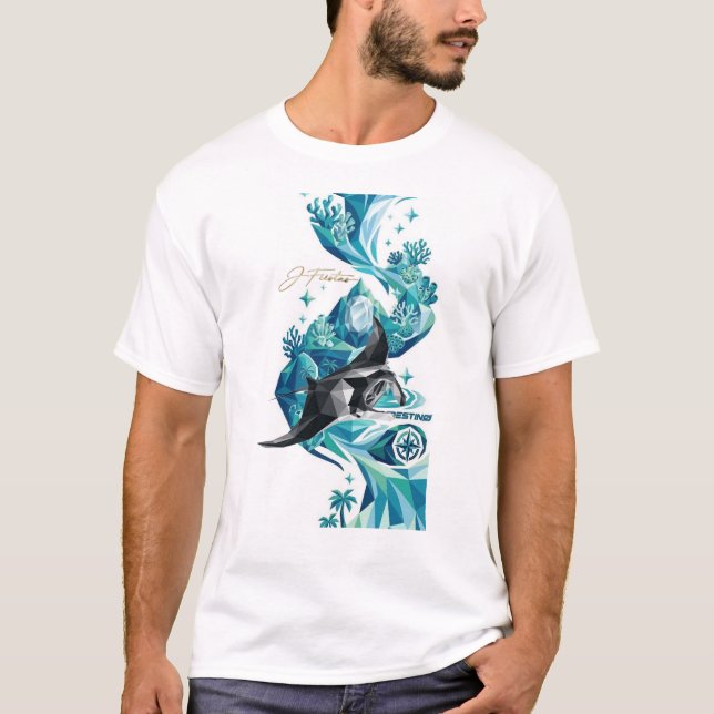 “Silent Ocean – Manta Ray Flow” T-Shirt (Front)
