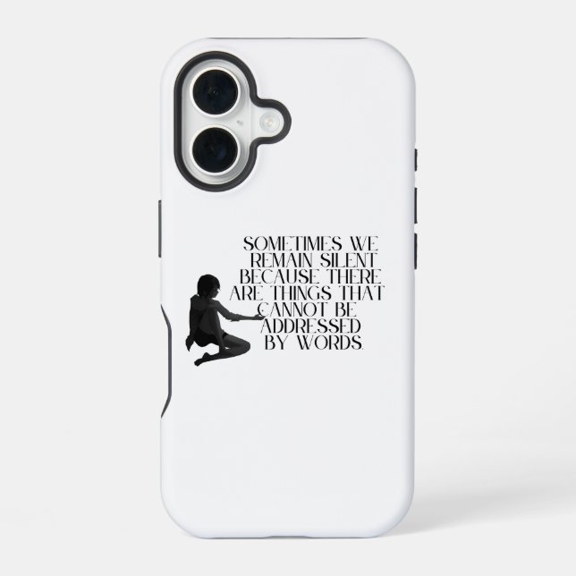 Silent Pain – Minimalist Emotional Quote Design  iPhone Case (Back)