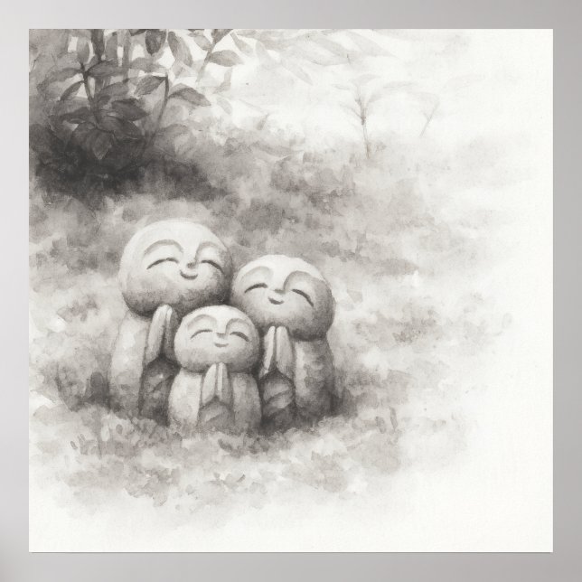 Silent Passage — Ink Painting Wabi-Sabi Harmony Poster (Front)