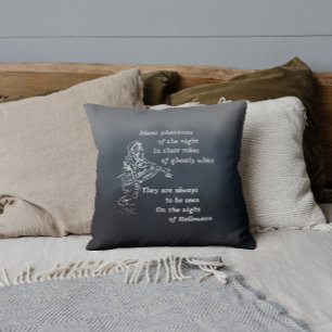 Silent phantoms of the night - Vintage Halloween Throw Pillow