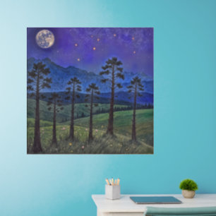 Silent Pines, Cosmic Dance – A Forest Landscape Wall Decal