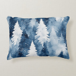Silent Pines Winter Forest Accent Pillow