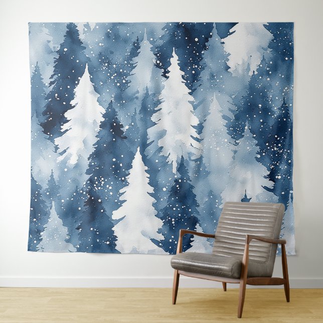 Silent Pines Winter Forest Tapestry (In Situ (Horizontal))