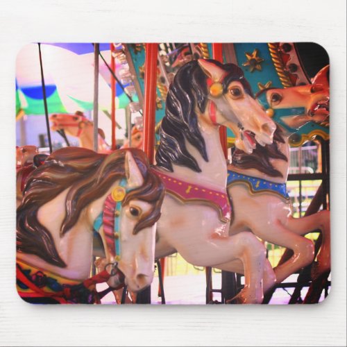 Silent Prancers Carousel Horses Mouse Pad