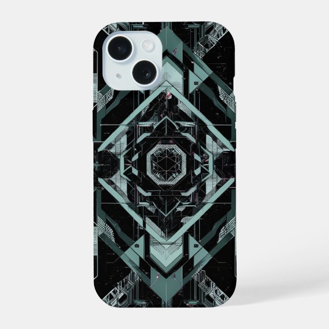Silent Protocol: Cortex of Cyan Iphone Case (Back)