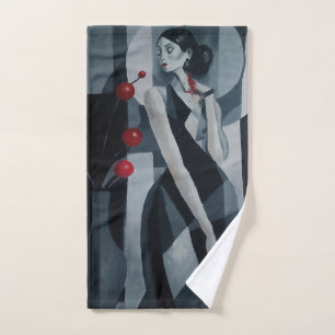 Silent Pulse Art Deco Woman Bath Towel