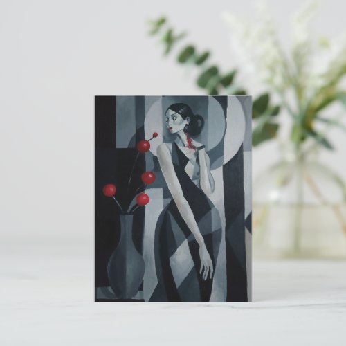 Silent Pulse Art Deco Woman Postcard