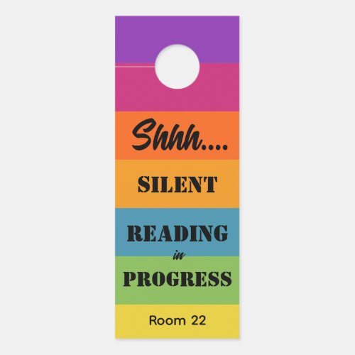 Silent Reading in Progress Classroom Door Hanger