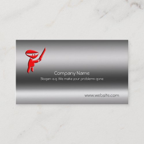 Silent red ninja assassin armed and dangerous business card
