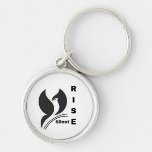 Silent Rise Bird Logo Minimalist Black Coffee Mug Keychain