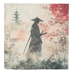 Silent Samurai Crimson Forest (1) Duvet Cover