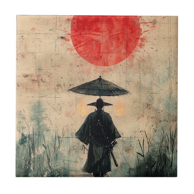 Silent Samurai Crimson Forest (2) Ceramic Tile (Front)
