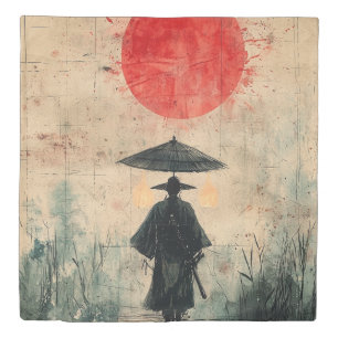 Silent Samurai Crimson Forest (2) Duvet Cover