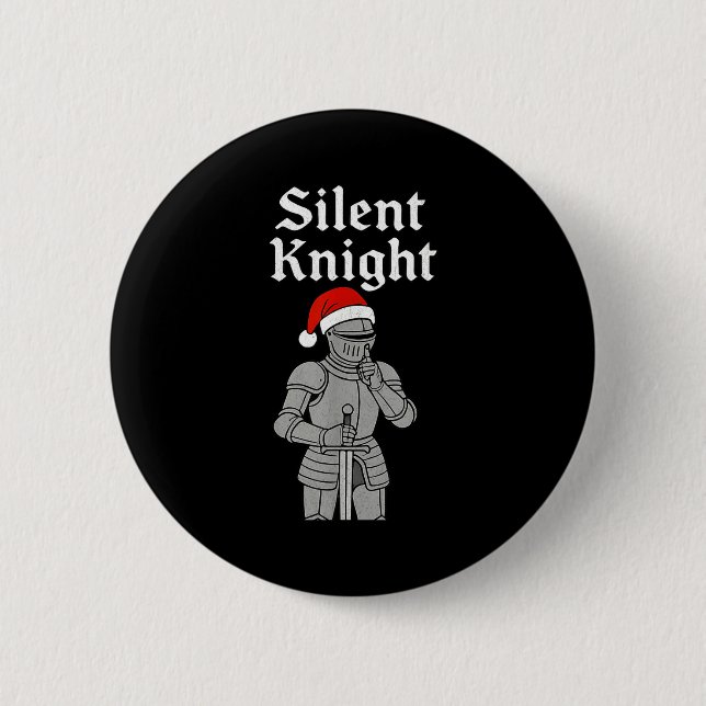Silent Santa Knight Christmas Holiday Xmas Theme M Button (Front)