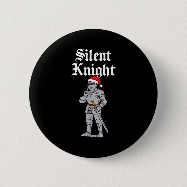 Silent Santa Knight Christmas Medieval Costume Men Button (Front)
