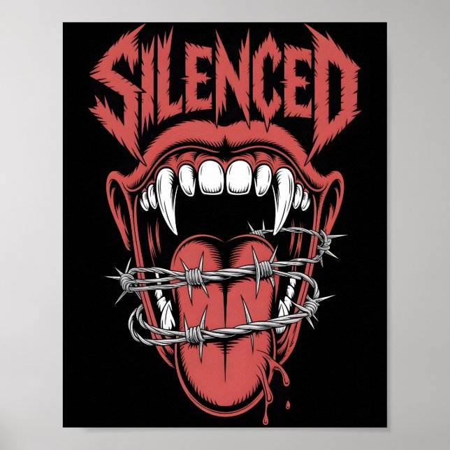 Silent Scream Mouth Illustration Poster (Front)