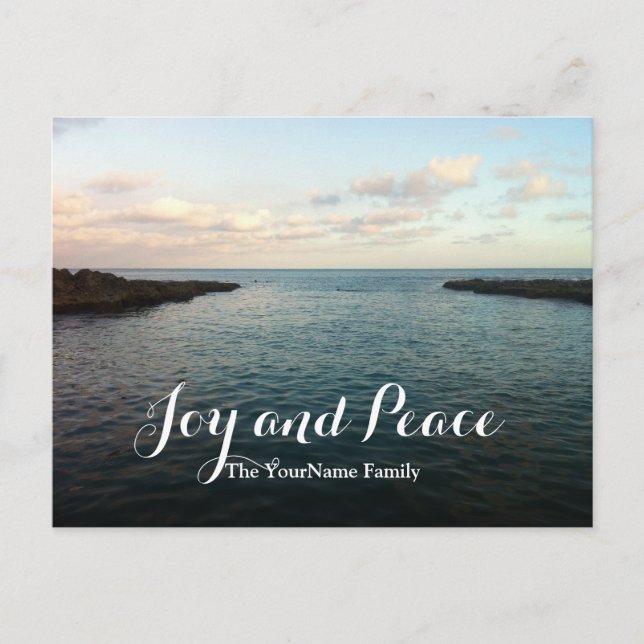 Silent Sea Joy & Peace Holiday Greeting Postcards (Front)