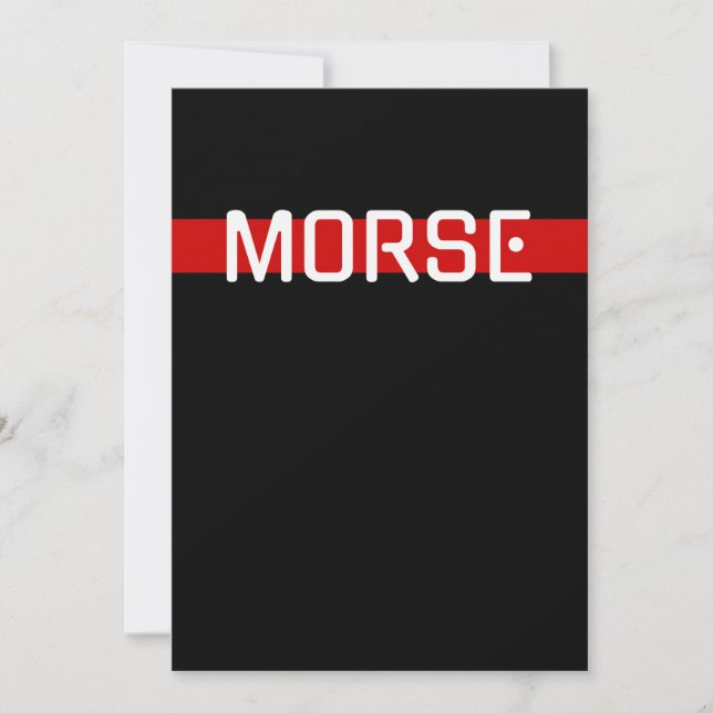 Silent Signal Morse Code Red Line Design Invitation (Front)
