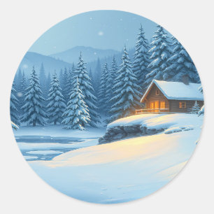 Silent Snow Classic Round Sticker